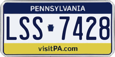 PA license plate LSS7428