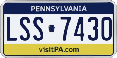 PA license plate LSS7430