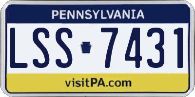 PA license plate LSS7431