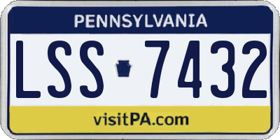 PA license plate LSS7432