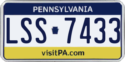 PA license plate LSS7433