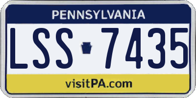 PA license plate LSS7435
