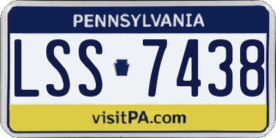 PA license plate LSS7438