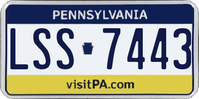 PA license plate LSS7443