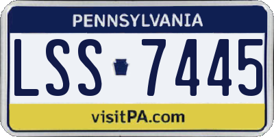 PA license plate LSS7445