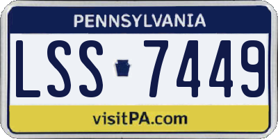 PA license plate LSS7449