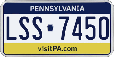 PA license plate LSS7450