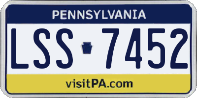 PA license plate LSS7452
