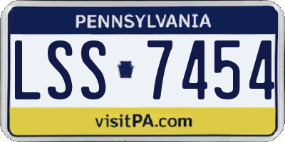 PA license plate LSS7454