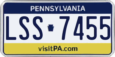 PA license plate LSS7455