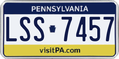 PA license plate LSS7457