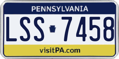 PA license plate LSS7458