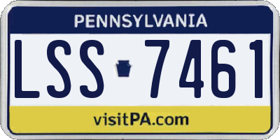 PA license plate LSS7461