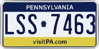 PA license plate LSS7463