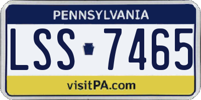 PA license plate LSS7465