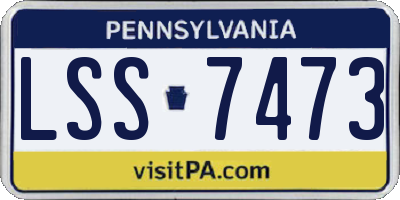 PA license plate LSS7473