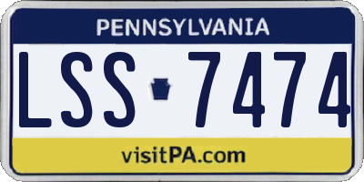 PA license plate LSS7474