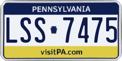 PA license plate LSS7475