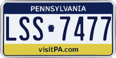 PA license plate LSS7477