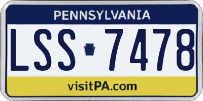 PA license plate LSS7478