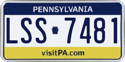 PA license plate LSS7481