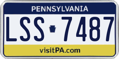 PA license plate LSS7487