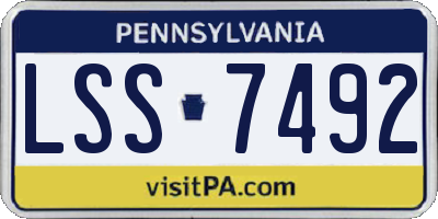 PA license plate LSS7492