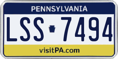 PA license plate LSS7494