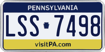 PA license plate LSS7498