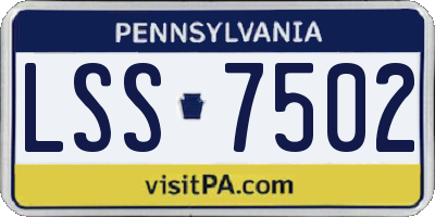 PA license plate LSS7502