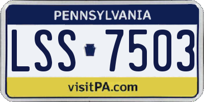 PA license plate LSS7503