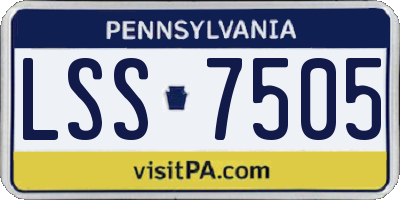 PA license plate LSS7505