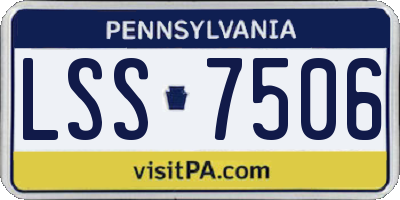 PA license plate LSS7506