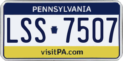 PA license plate LSS7507