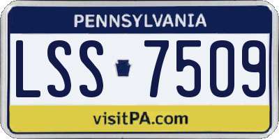 PA license plate LSS7509
