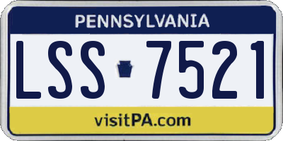 PA license plate LSS7521