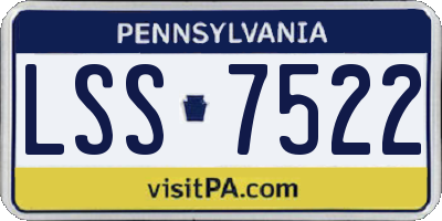 PA license plate LSS7522