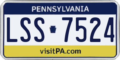 PA license plate LSS7524