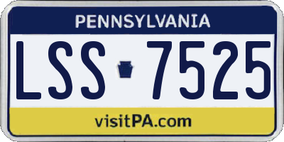 PA license plate LSS7525