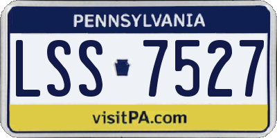 PA license plate LSS7527