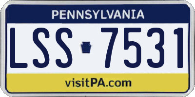 PA license plate LSS7531