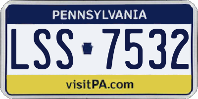 PA license plate LSS7532