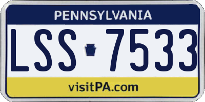 PA license plate LSS7533