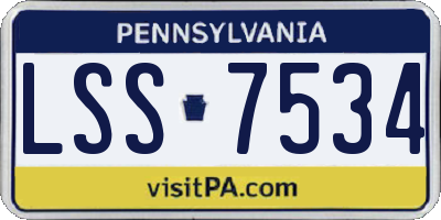 PA license plate LSS7534