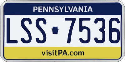 PA license plate LSS7536
