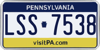 PA license plate LSS7538