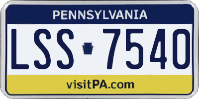 PA license plate LSS7540