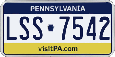 PA license plate LSS7542