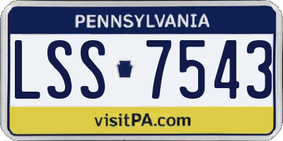 PA license plate LSS7543