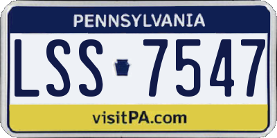 PA license plate LSS7547